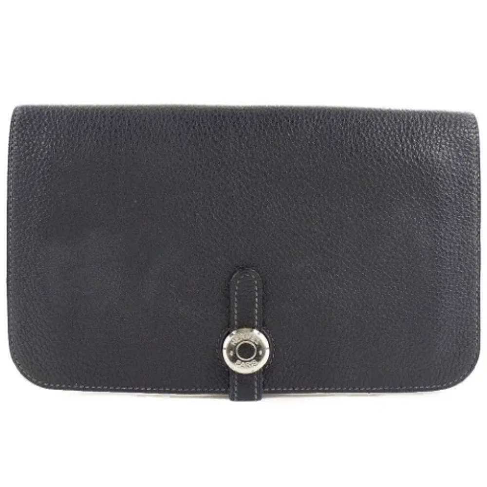 Hermès Vintage Pre-owned Leather wallets Black Dames