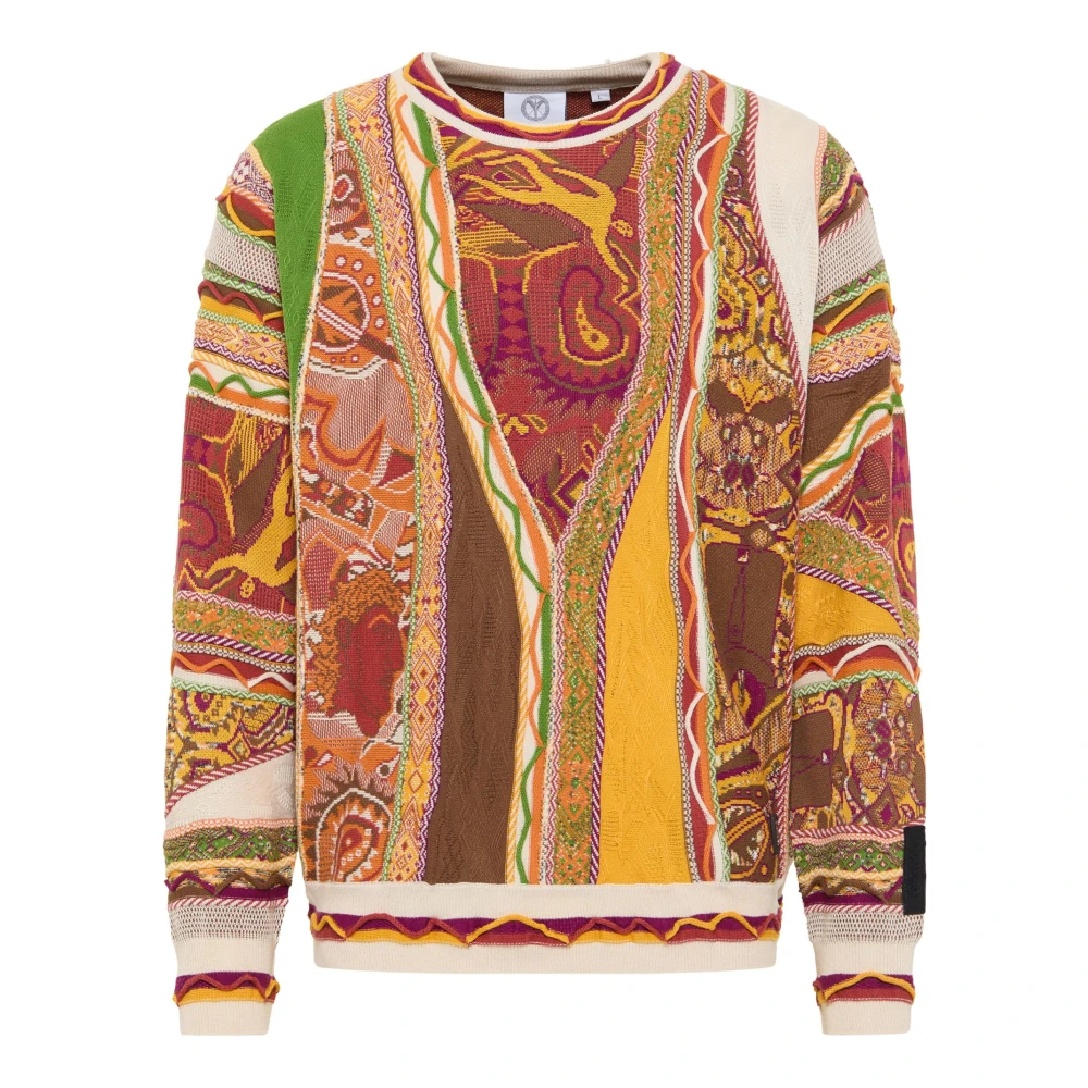 Carlo colucci Kleurrijke Gebreide Trui Deluggi Multicolor Heren