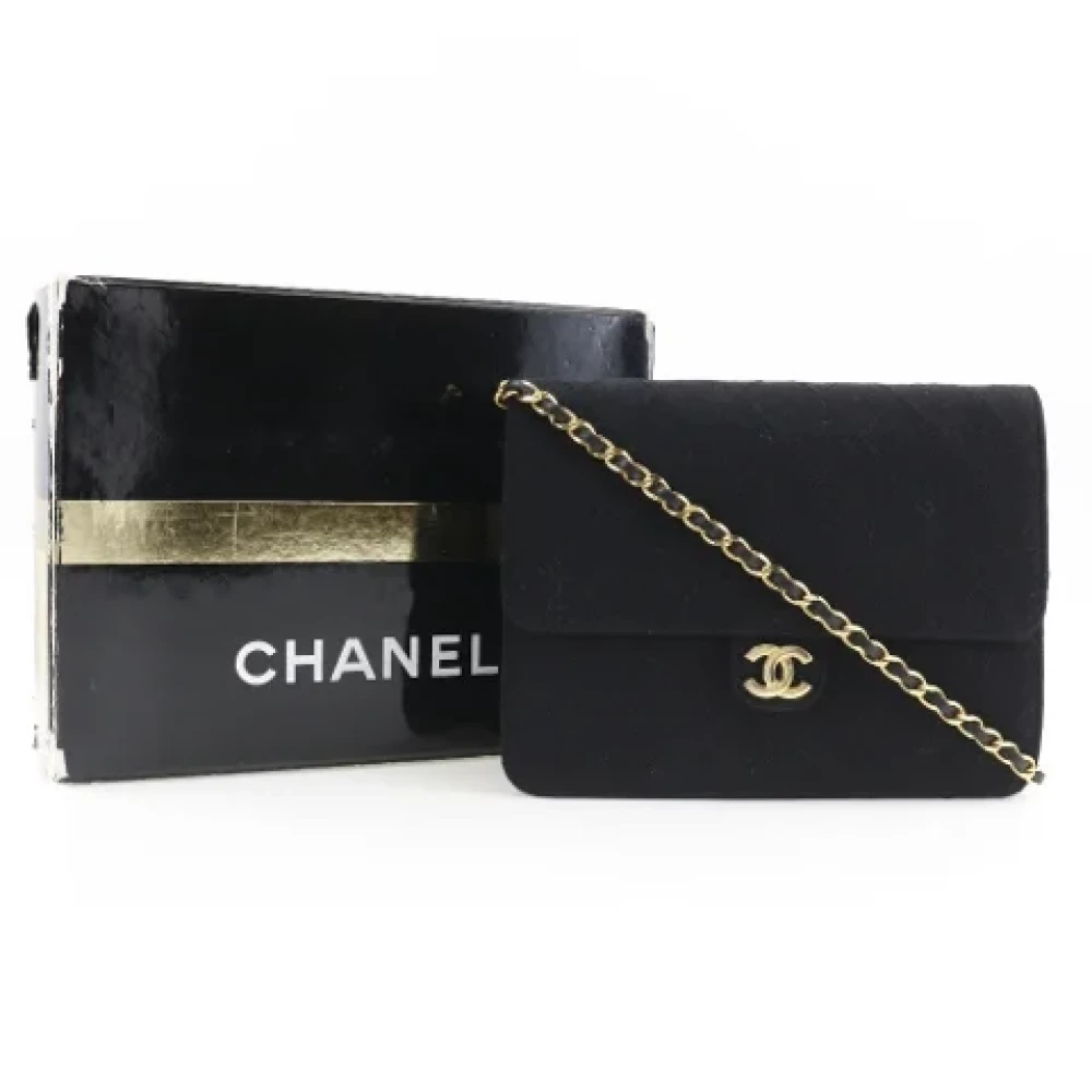 Chanel Vintage Pre-owned Cotton chanel-bags Black Dames