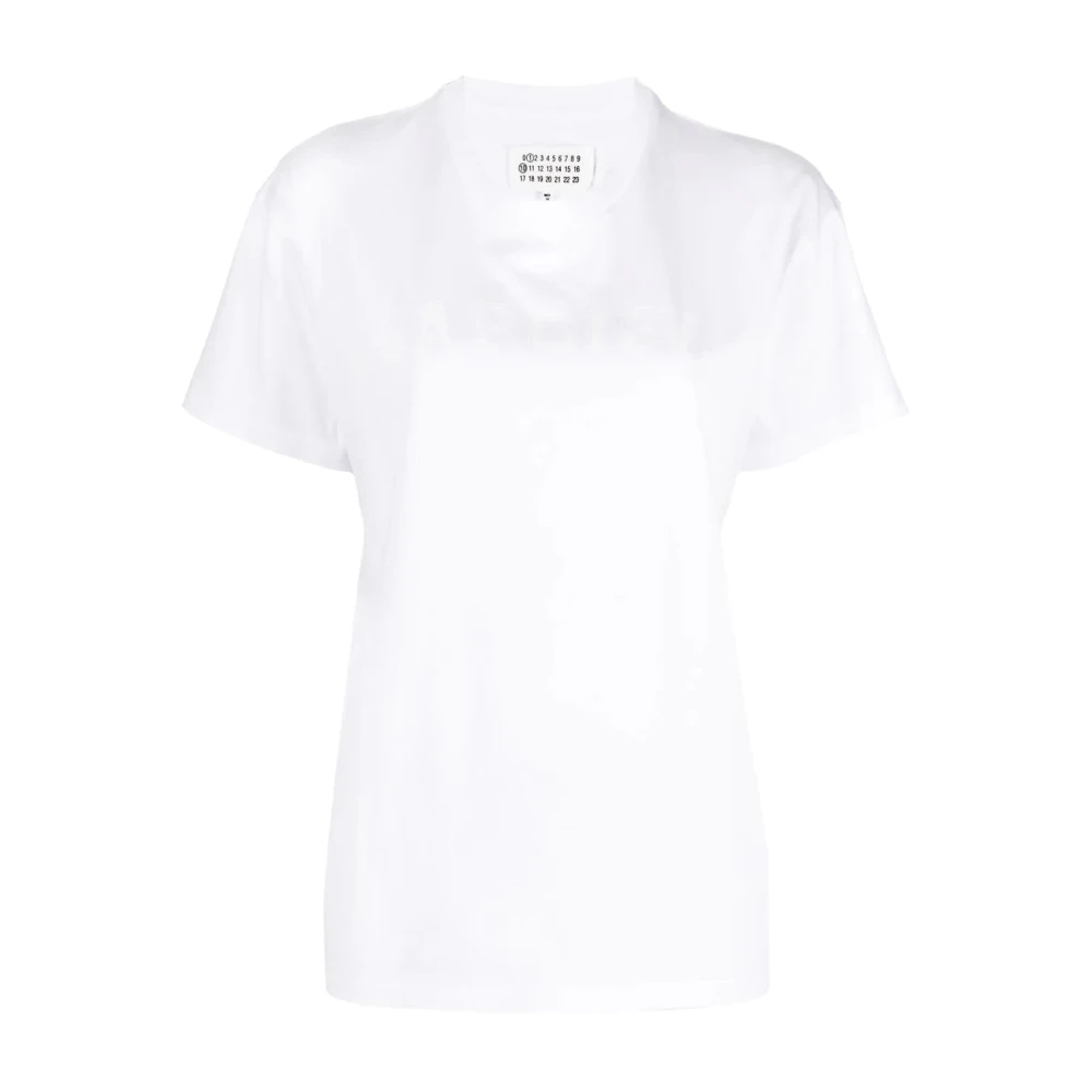 Maison Margiela Witte Katoenen Crew-Neck T-Shirt White Dames
