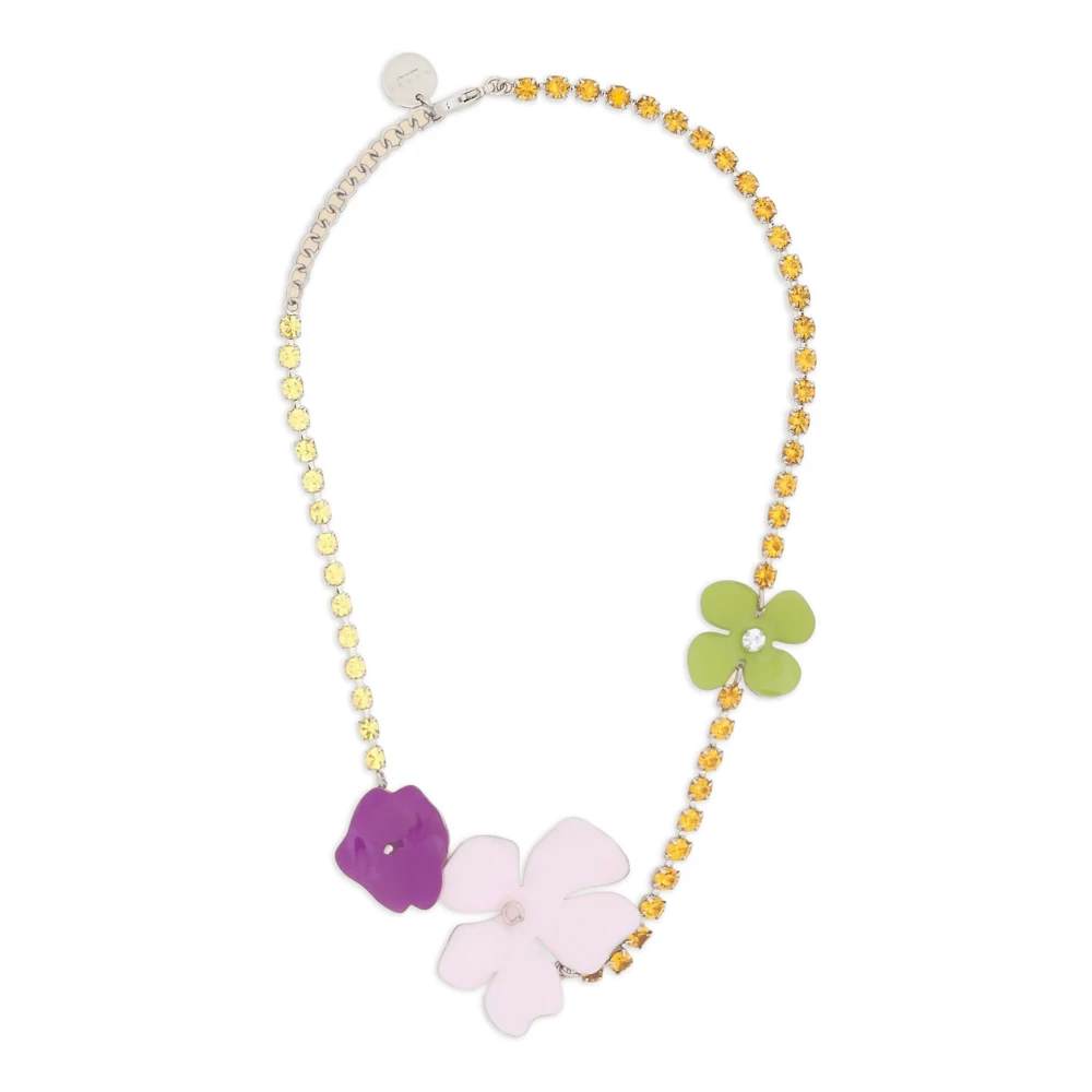 Marni Women's Enamel Flower Rhinestone Necklace