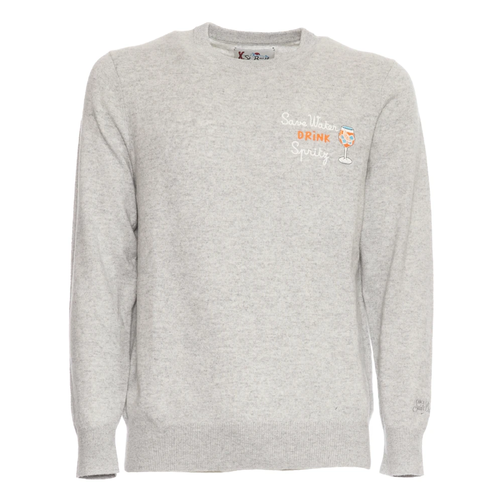 MC2 Saint Barth Grijze Gebreide Trui Sweater Aw24 Gray Heren