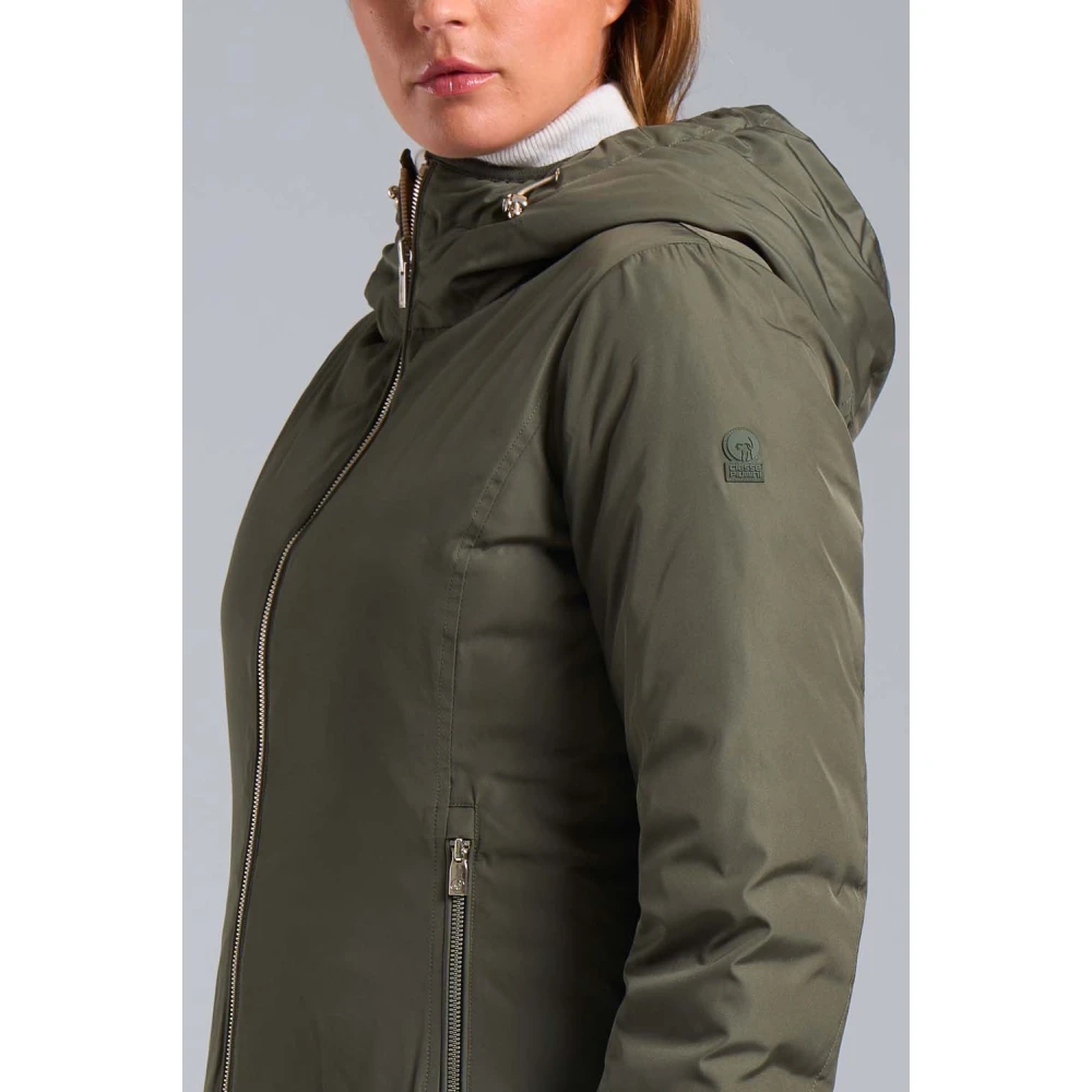 Ciesse Piumini Kalie Lange militair groene omkeerbare donsjas met echte 800 vulkracht veren Green Dames