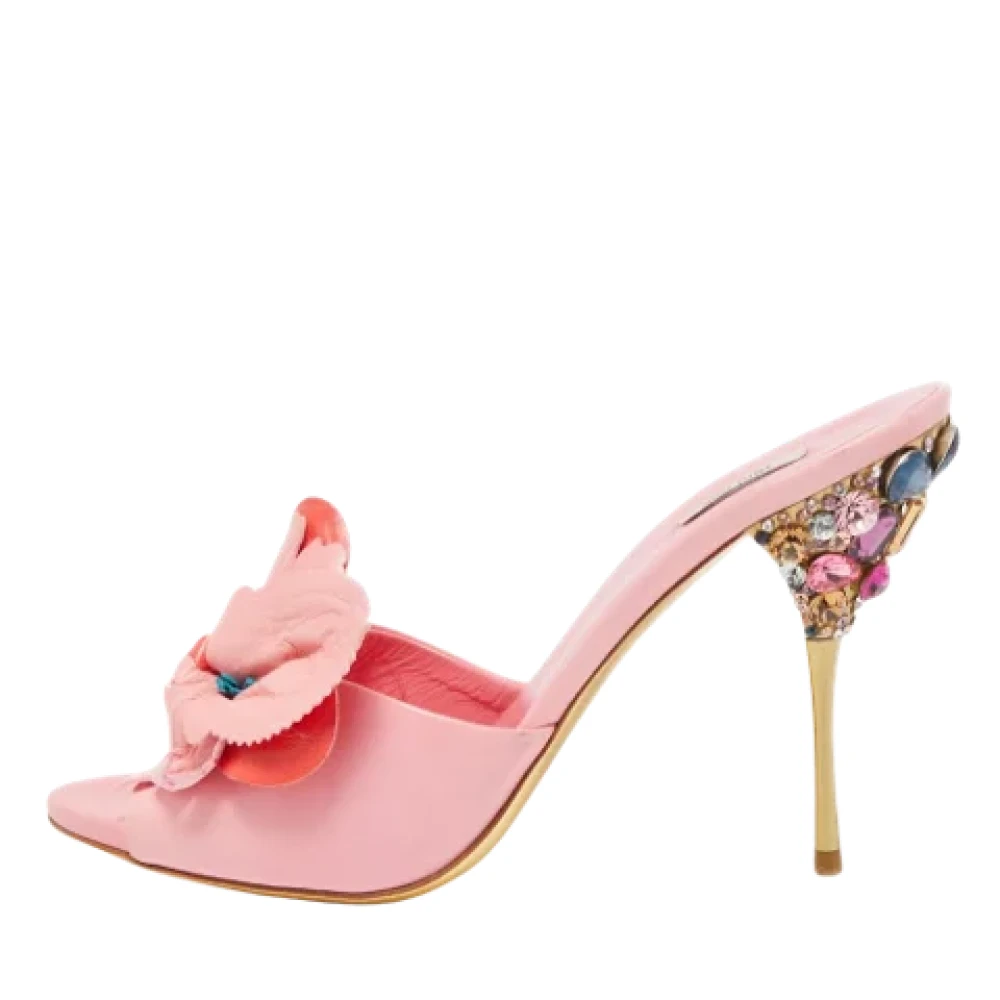 Miu Pre-owned Leather sandals Roze Dames