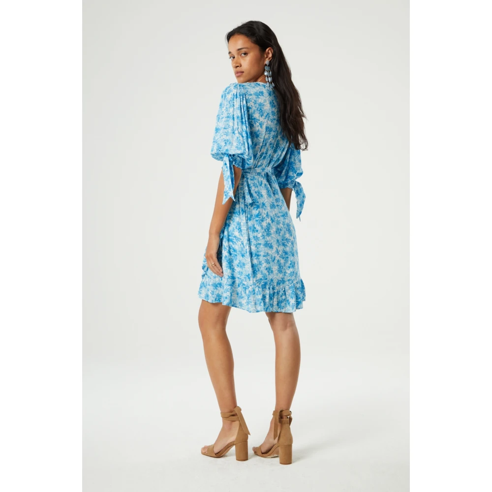 Fabienne Chapot Ruffle Wrap Jurk Blue Dames