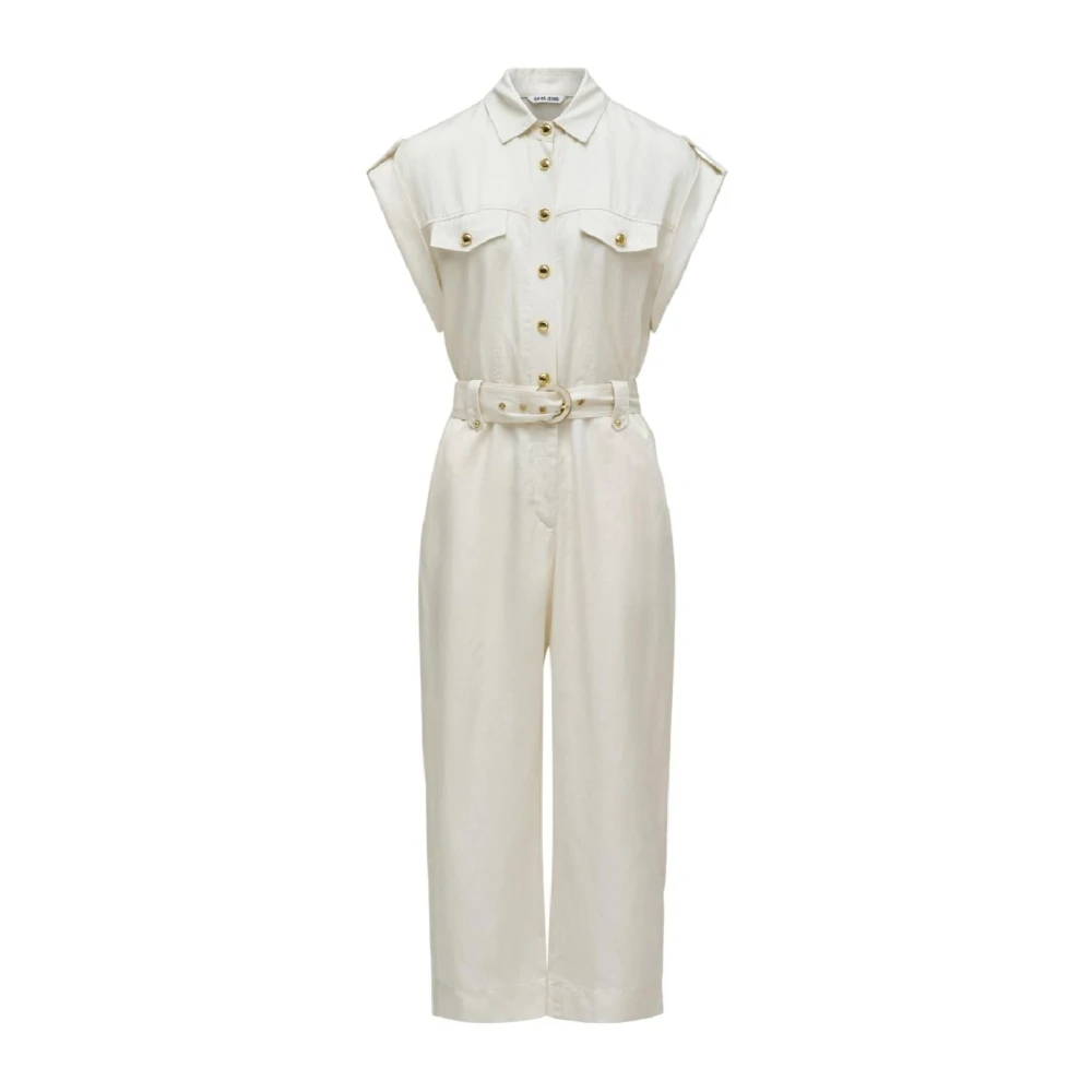 Salsa Beige Jumpsuit With Belt - Female - Jumpsuits - S - Jumpsuits & Playsuits
