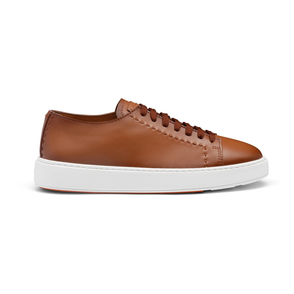 Santoni Leren Sneaker Heren Schoenen Bruin