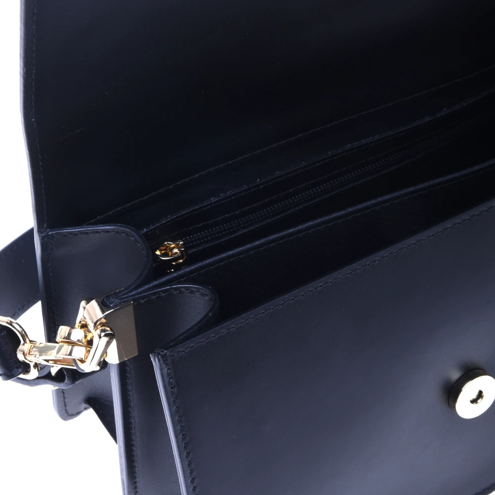 Baldinini Black leather shoulder bag Black Dames