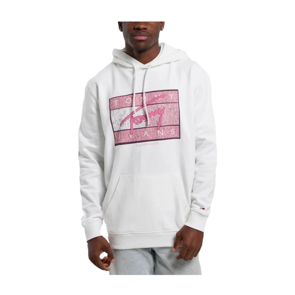 Tommy Hilfiger Men's White Classic Flag Sweatshirt - Hoodies - L - Sweatshirts & Hoodies