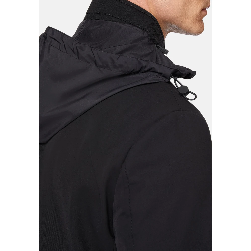 Boggi Milano B Tech Peacoat in Technical Fabric Black Heren