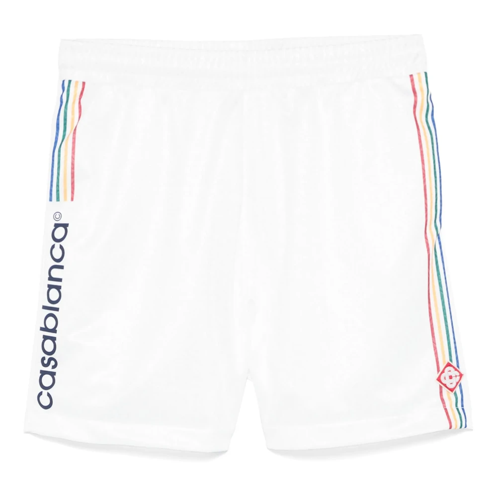 Casablanca Monogram Jacquard Side Stripe Shorts White Heren