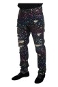 jean-en-denim-noir-a-imprime-multicolore-dechire