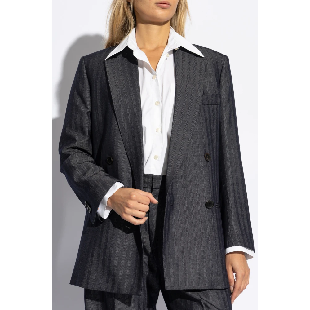 ETRO Dubbelrijige blazer met streepmotief Blue Dames