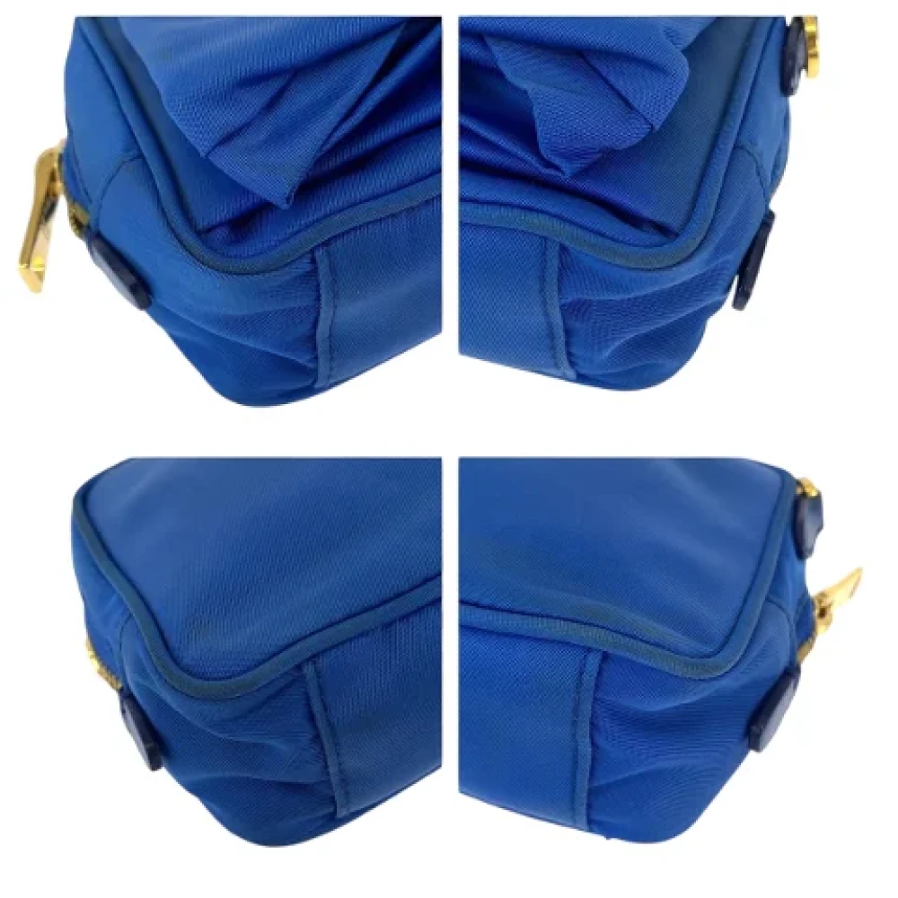 Prada Vintage Pre-owned Canvas crossbody-bags Blue Dames