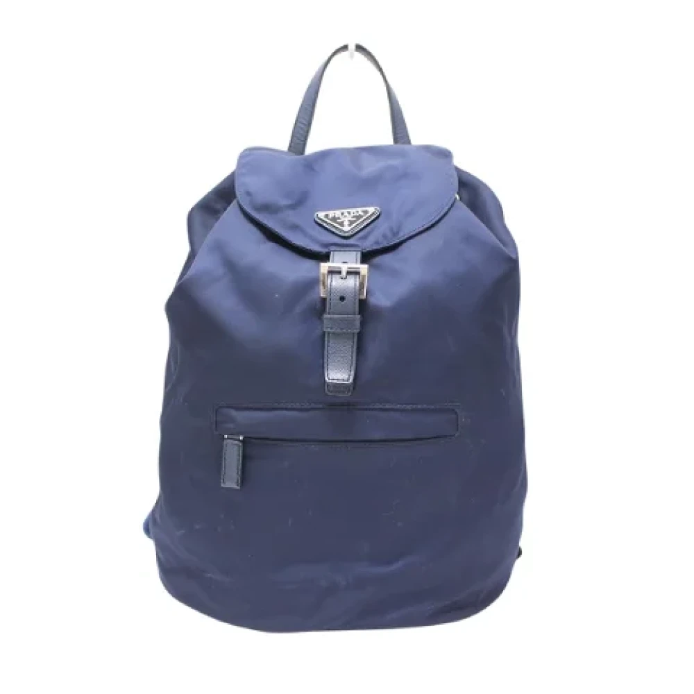 Prada Vintage Pre-owned Fabric backpacks Blue Dames
