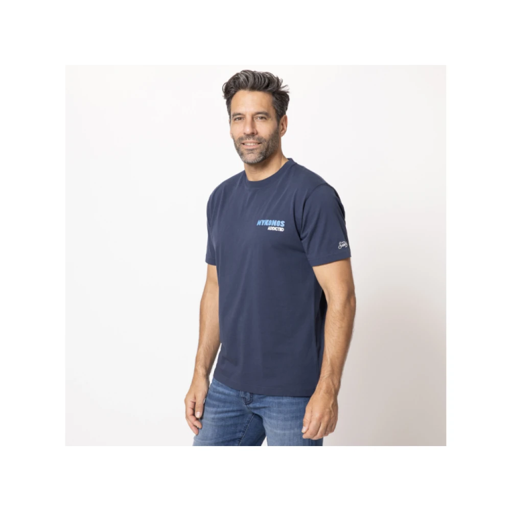MC2 Saint Barth Blauwe Marine Mykonos T-shirt Blue Heren