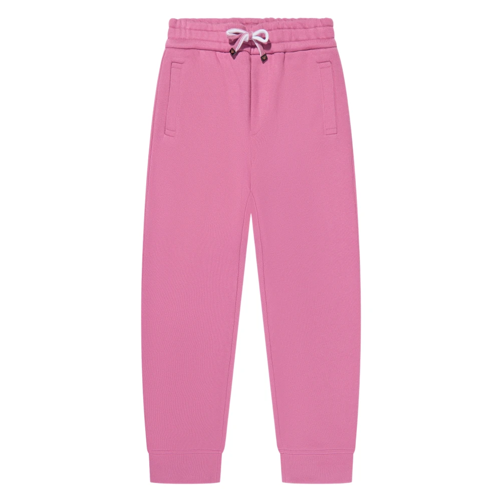 Emporio Armani Girls Pink Sweatpants, 4 Y, Logo Joggers In