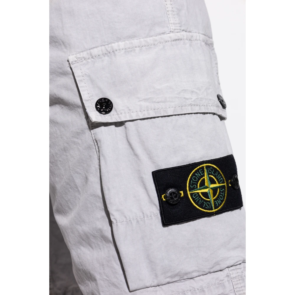 Stone Island Logo shorts Gray Heren