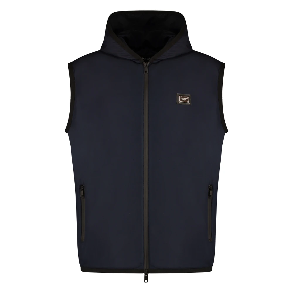 Dolce & Gabbana Men's Blue Sporty Vest With Zipper - Waistcoats - L - Jackets