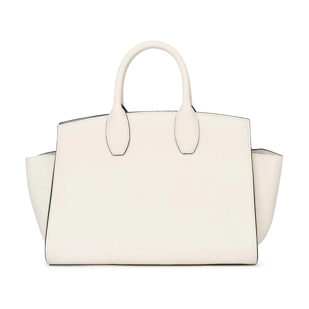 Salvatore Ferragamo Soft Studio Leren Handtas White Dames