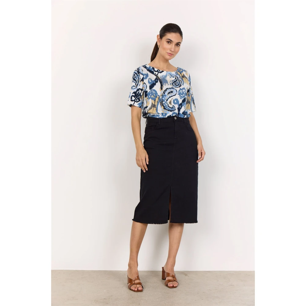 Soyaconcept Blauw Paisley Print Shirt Multicolor Dames