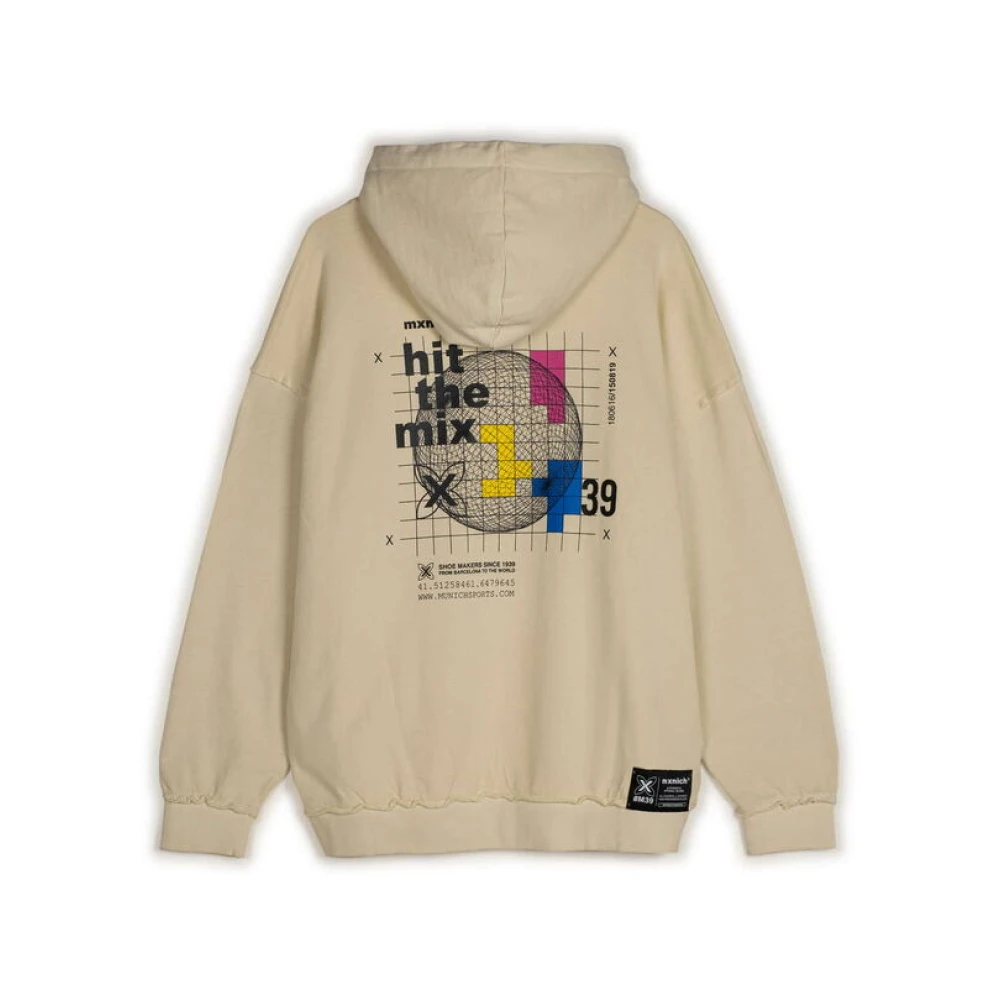 Munich Streetwear Oversized Hoodie Beige Heren