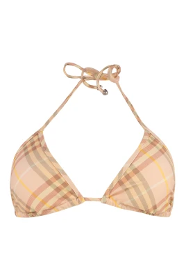 Triangel Bikini Topp med Check Motif