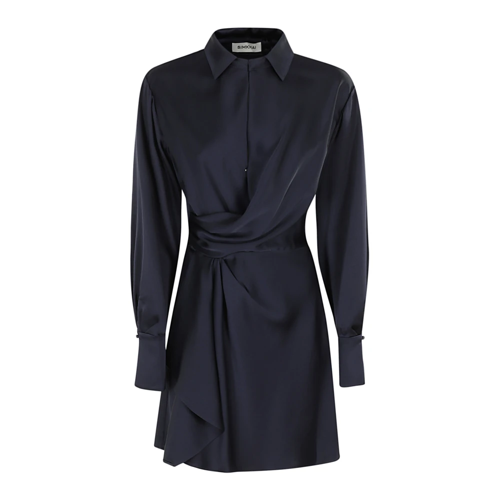 Simkhai Draped Front Mini Jurk Blue Dames