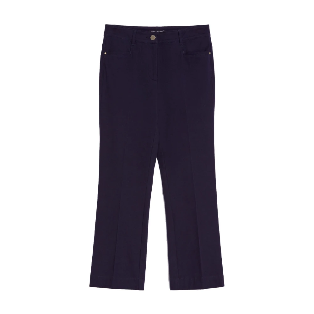 Pennyblack Katoenen kick-flare twill broek Blue Dames