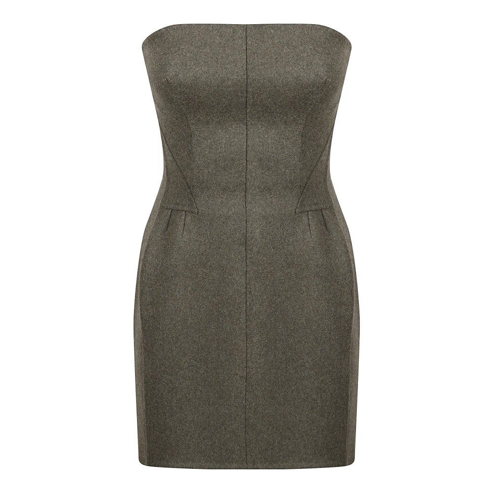 Ermanno Scervino Mouwloze Jurk Brown Dames