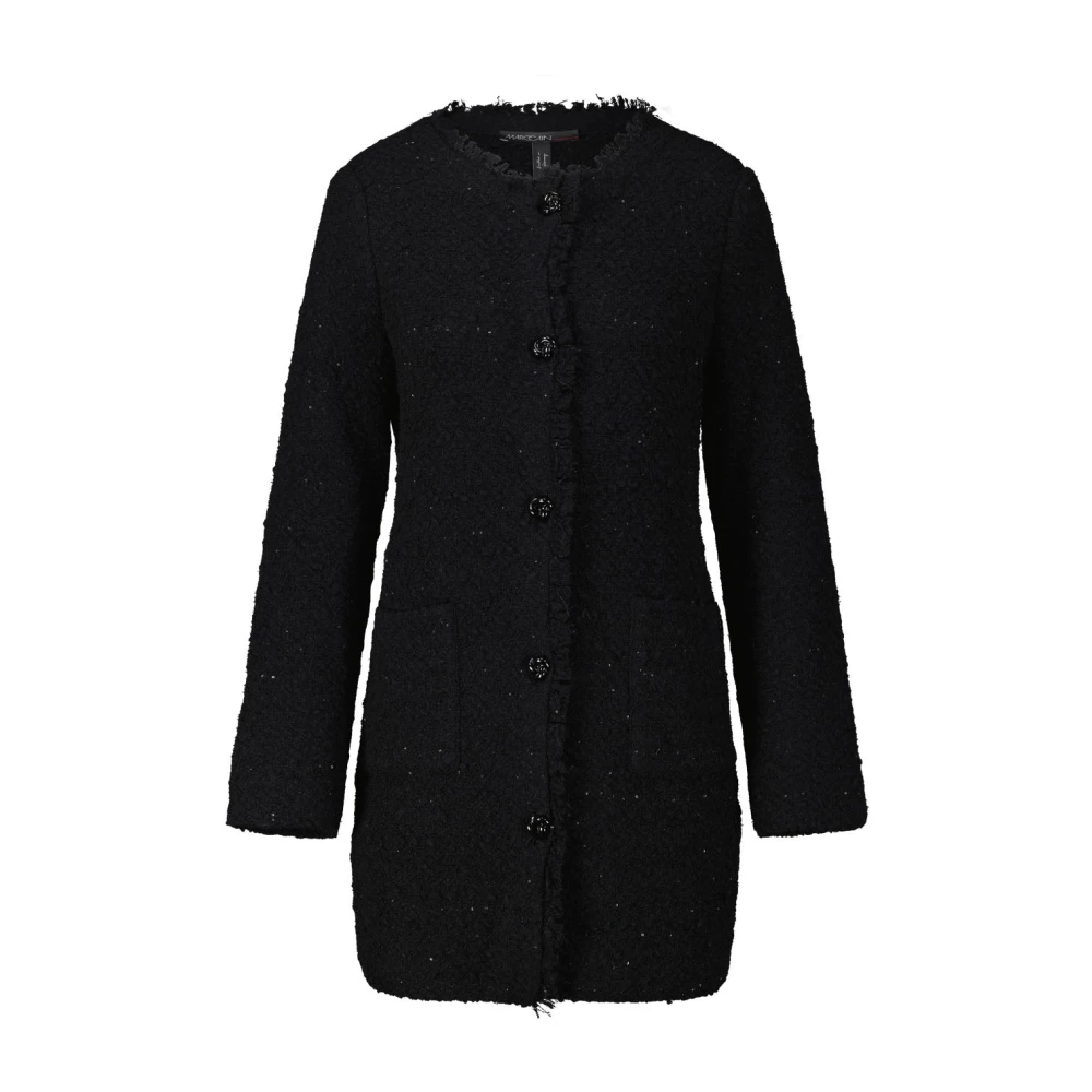 Marc Cain Sprankelende Tweed Vest Black Dames