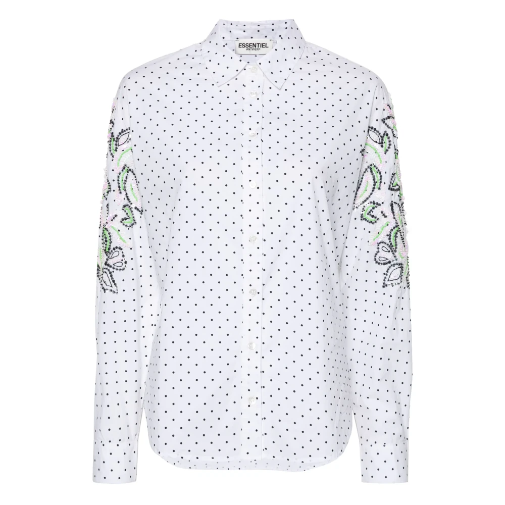 Essentiel Antwerp Prickig broderad topp White, Dam