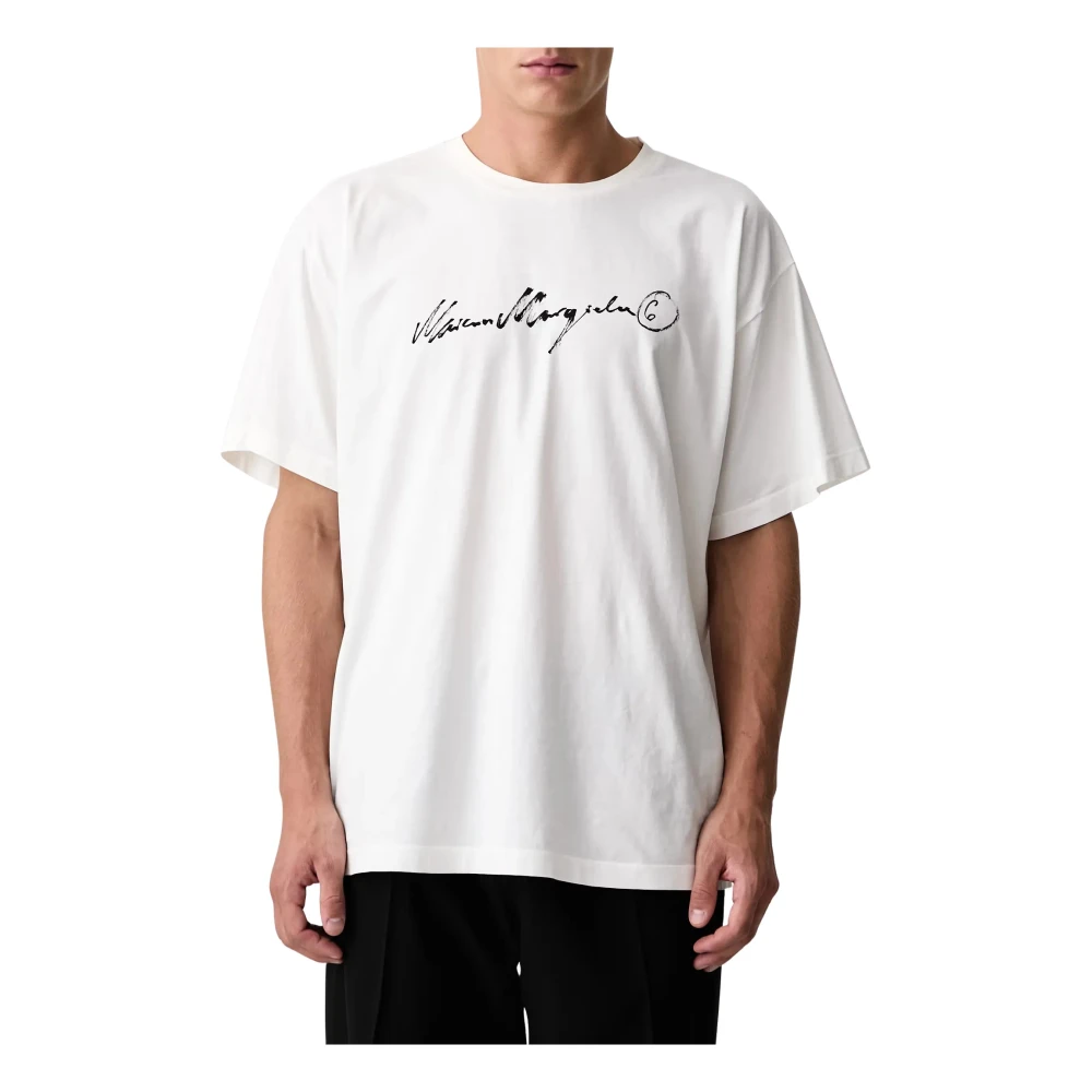 MM6 | White overdyed jersey printed T-shirt | Man | L - Bild 7