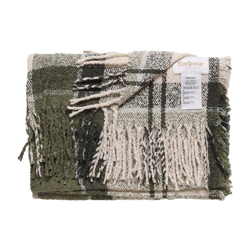 Barbour Groene Tartan Bouclé Garen Sjaal Multicolor Dames