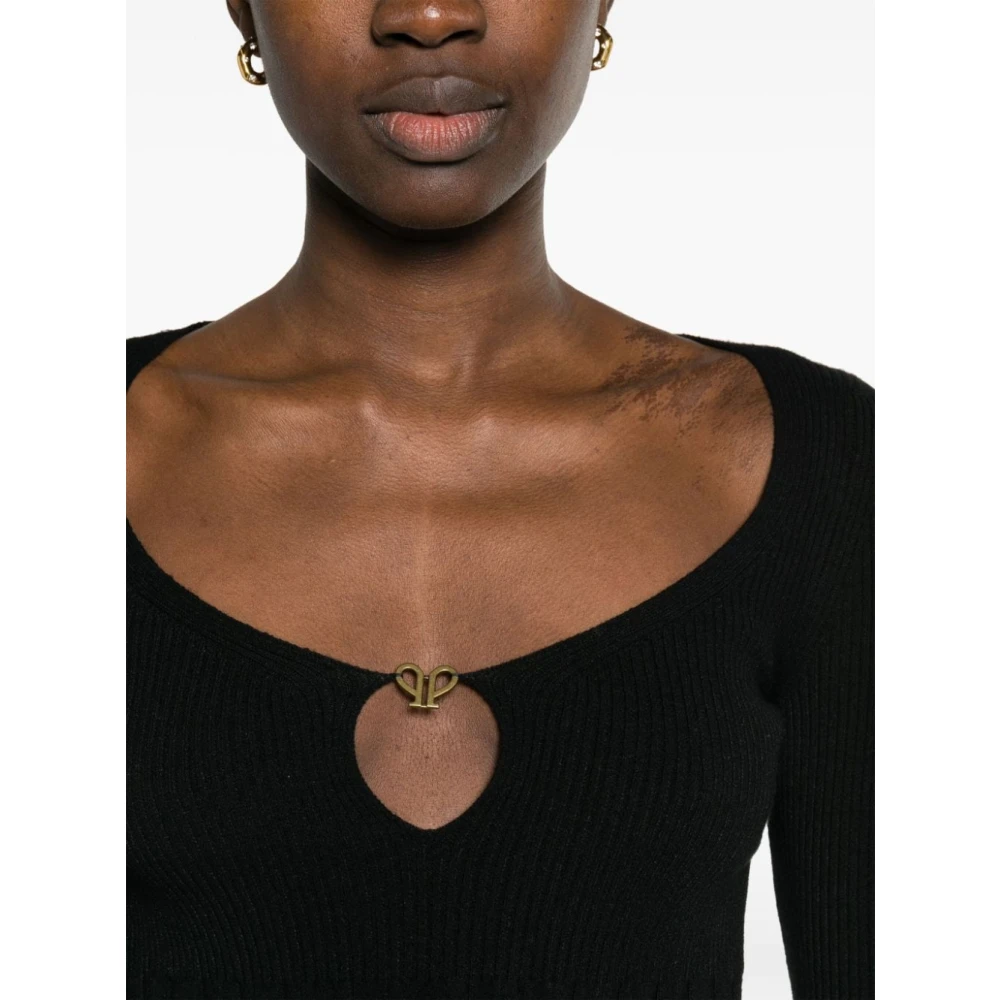 Philosophy di Lorenzo Serafini Zwarte Gebreide Top Black Dames