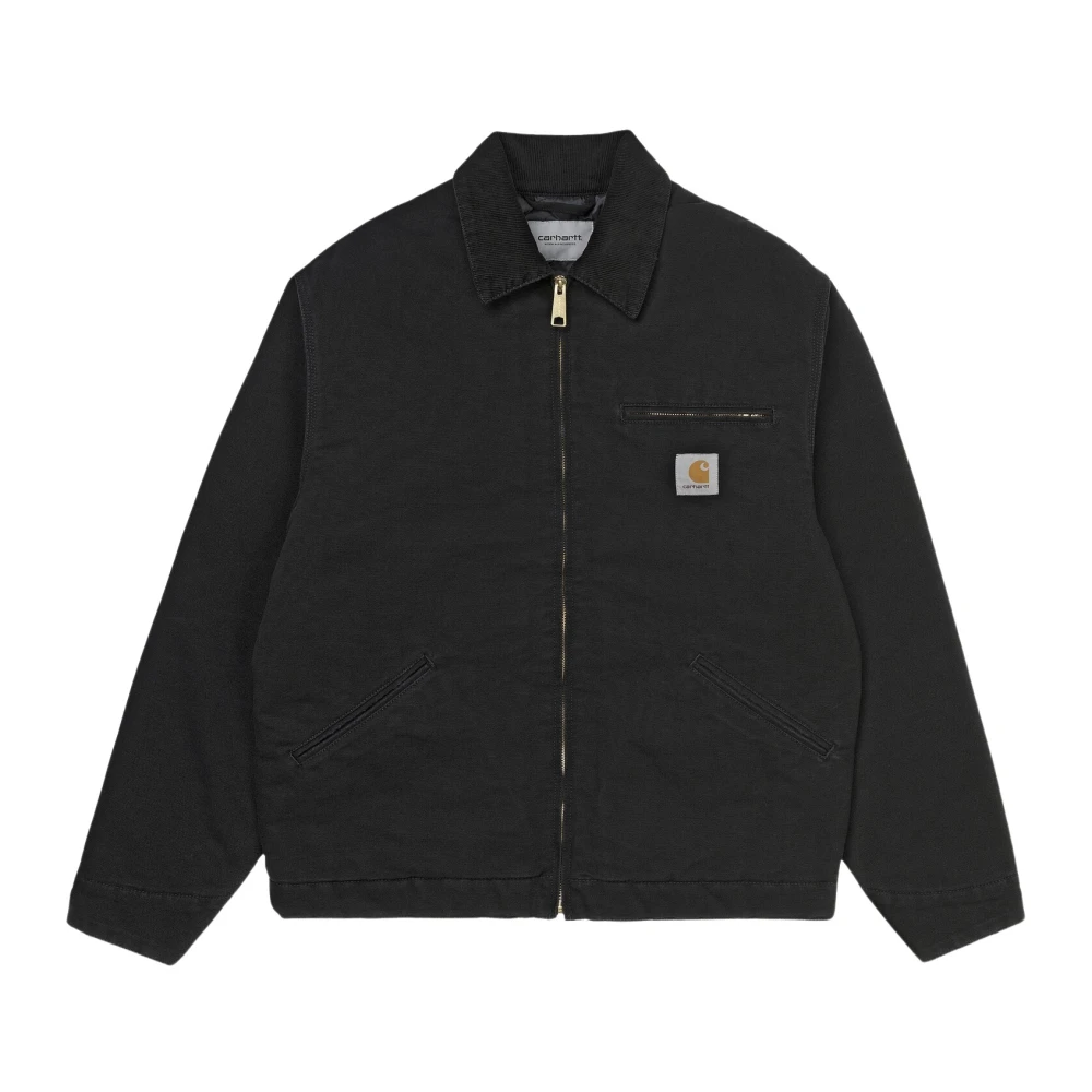 Carhartt Wip OG Detroit Jacka Vinter `Svart/Svart Åldrat Canvas` Black, Herr