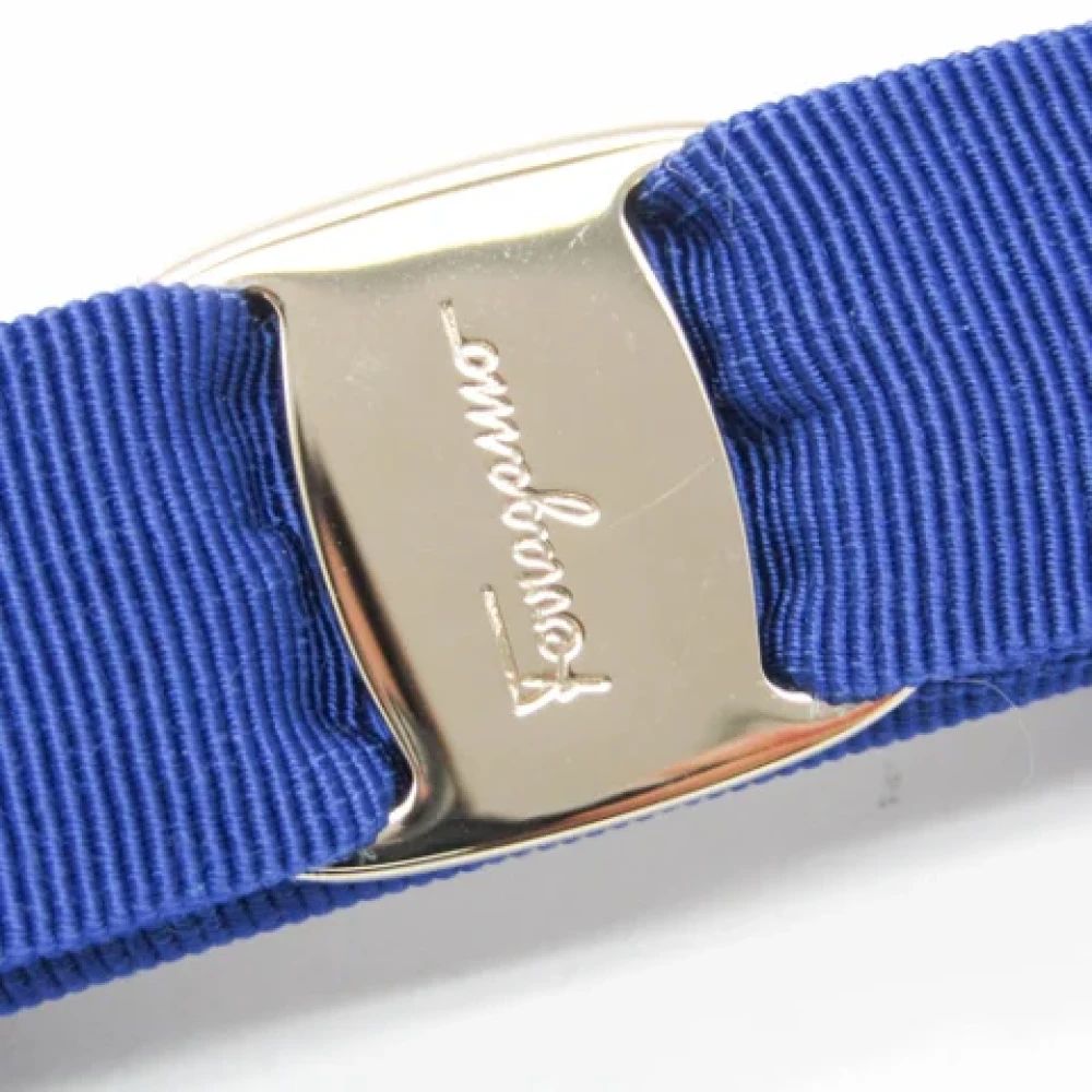 Salvatore Ferragamo Pre-owned Cotton hair-accessories Blue Dames