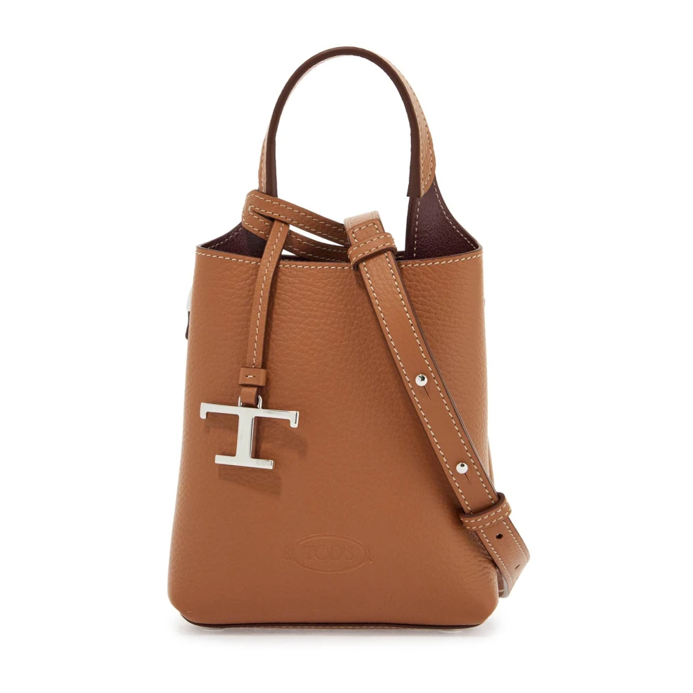 TOD'S Stijlvolle Leren Handtas Brown Dames