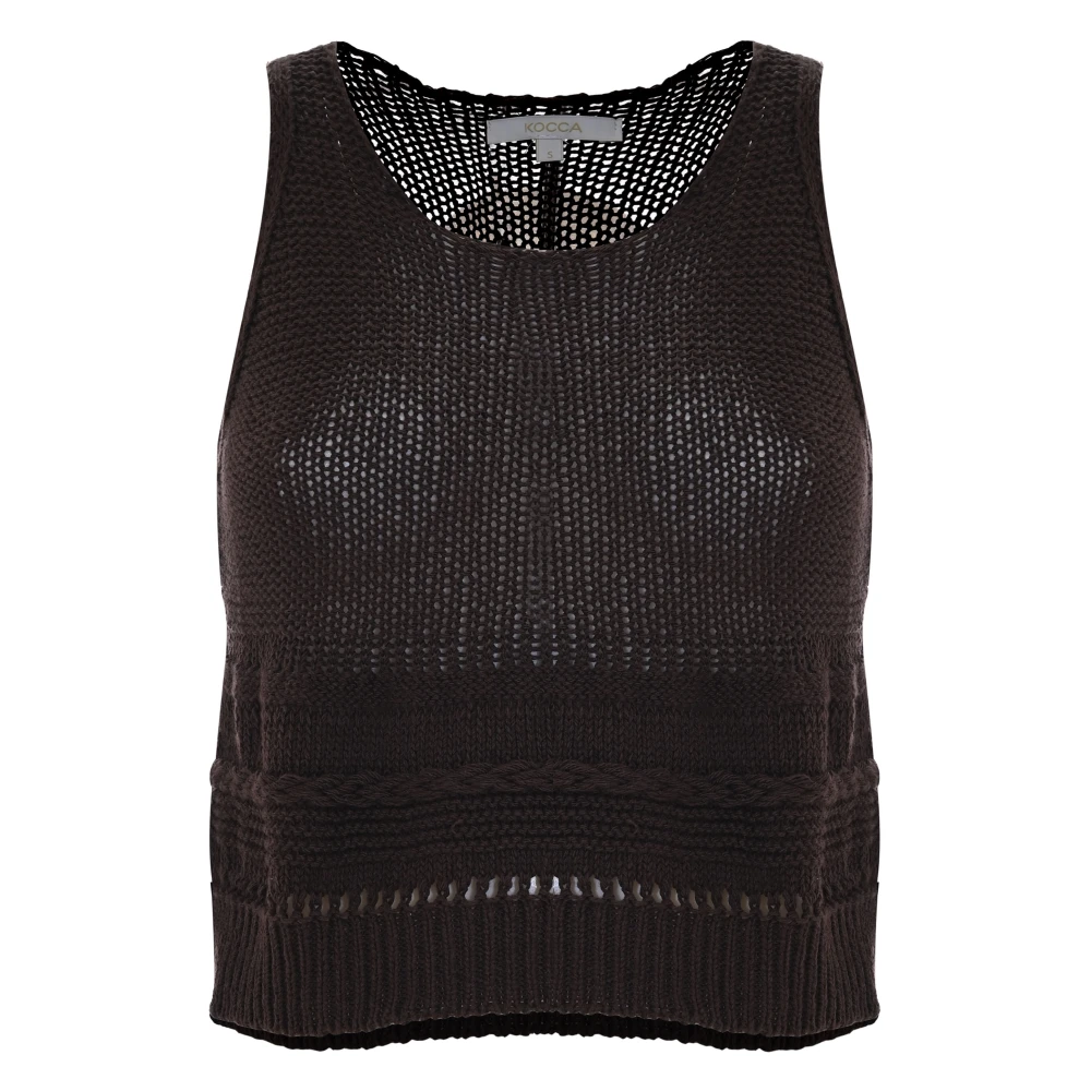 Kocca Elegante Gebreide Top Brown Dames