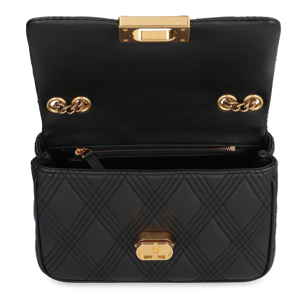 Valentino Quiltie Leren Schoudertas Black Dames
