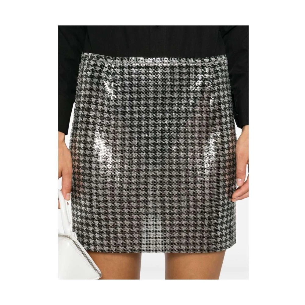 Paco Rabanne Rok met Pied-de-poule Patroon Gray Dames