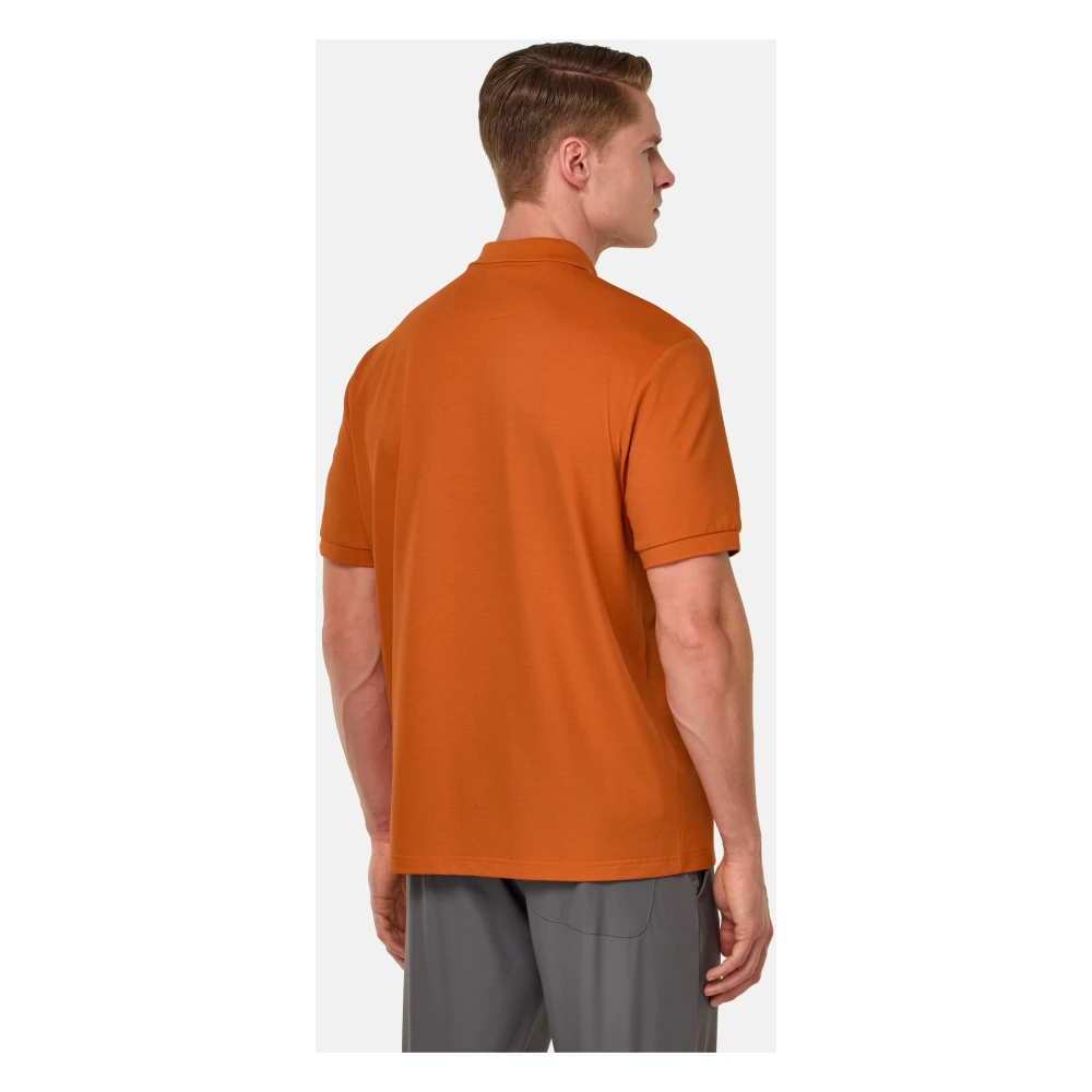 Boggi Milano B Tech Cool Jade-Fresh Piqué Polo Shirt Orange Heren