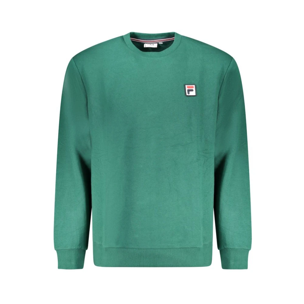 Fila Groene Katoenen Sweatshirt met Logo Applicatie Green Heren