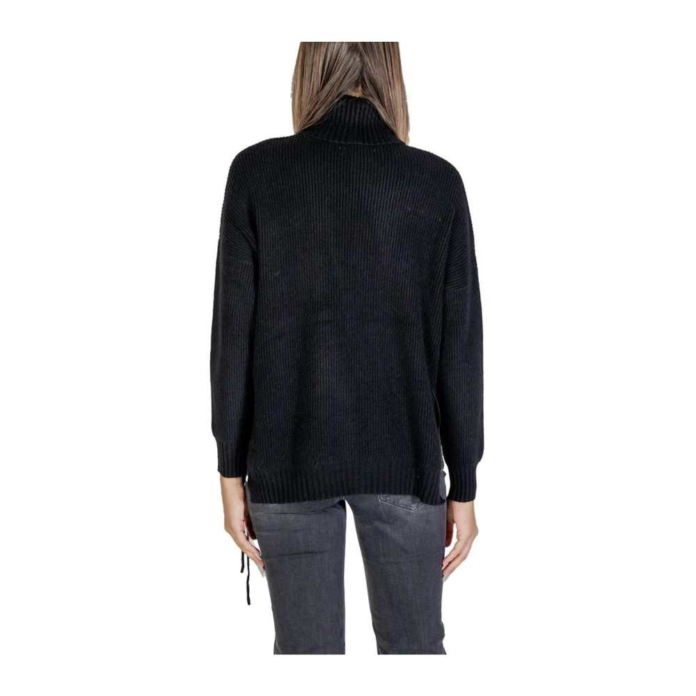 Sandro Ferrone Zwarte Gebreide Trui Dames Collectie Black Dames