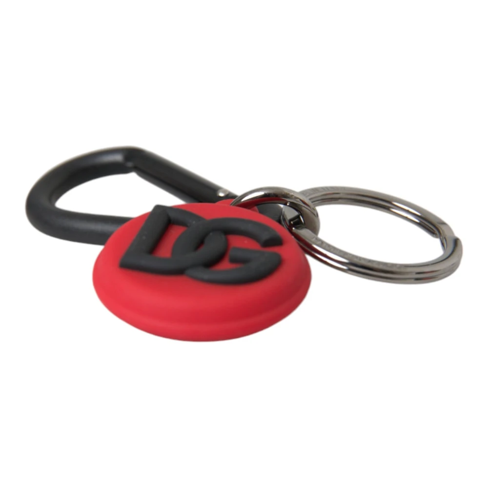 Dolce & Gabbana Logo Sleutelhanger Tas Bedels Messing Ring Black Unisex