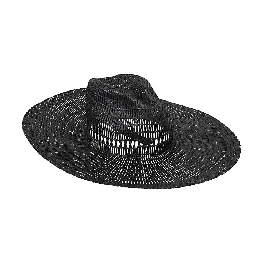 Emporio Armani Zwarte textielpapieren logoplaquette hoed Black Dames