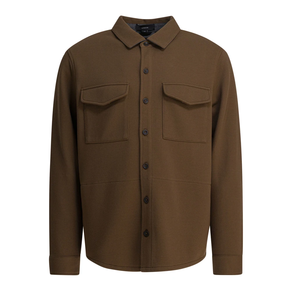 Vince Herr Brun Jackor S, Bomull, Overshirt Jacka Aw25
