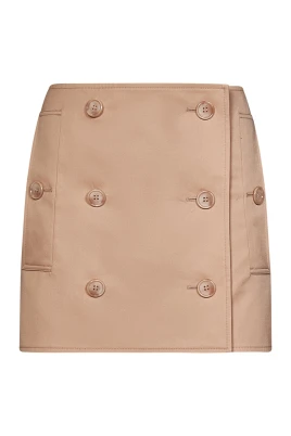 Bomullskjol med trenchcoat-design