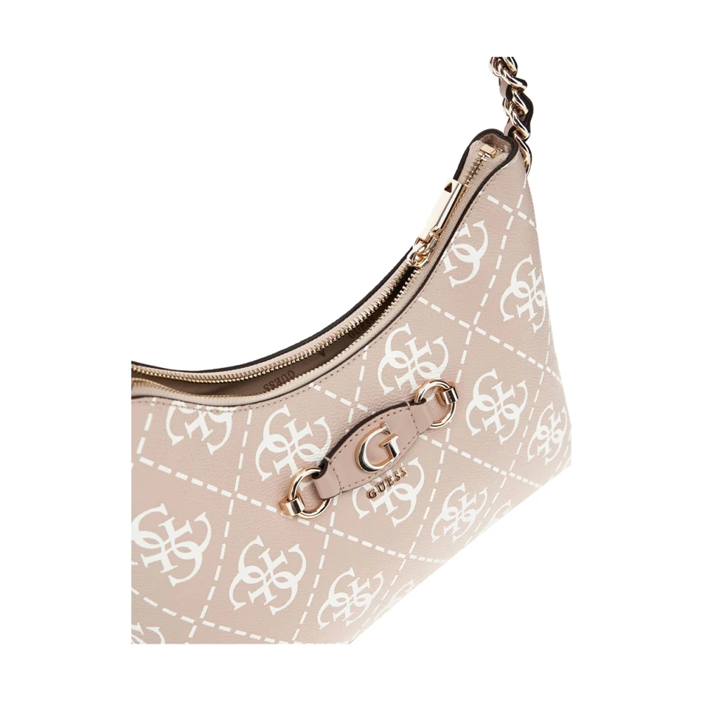 Guess Beige Schoudertas met Gouden Details Beige Dames