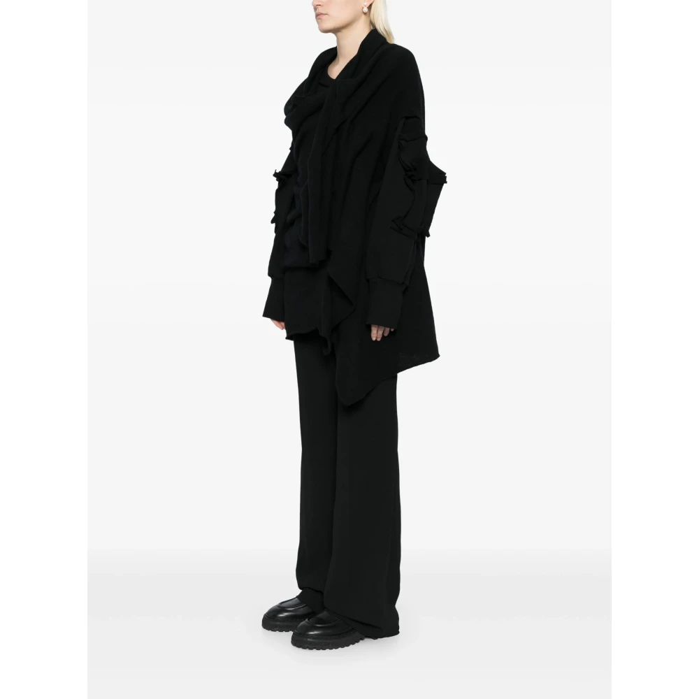 Yohji Yamamoto Zwart Mesh Wol Vest Black Dames